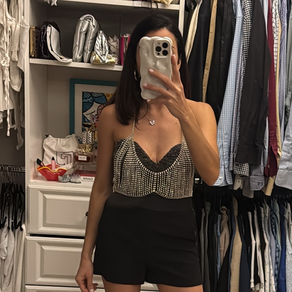 Urban Outfitters Jewerly Rhinestone Metal Bra Size L